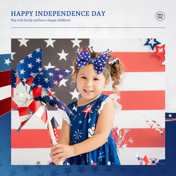 Yanjie 4Th Of July Flag Baby Nylon Headbands Bows Red Blue White Star Spangled Hairbands Bows Hair Accessories For Newborns Todd