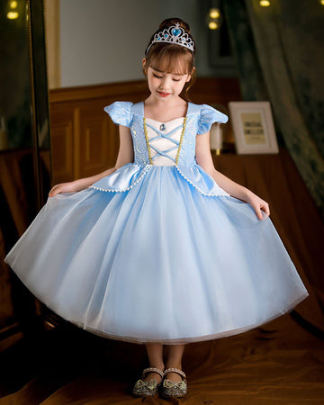 Hulaha Girls Princess Fancy Dress Kids Halloween Cosplay Dress Up Costume Sets For Cinderella7-8Years