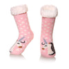 Seeyan Kids Boys Girls Warm Slipper Socks Cute Animal Soft Thicken Winter Thermal Fleece Fuzzy Non-Skid Children Home Socks (Pin