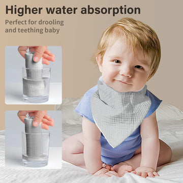 Nisxabebe Muslin Baby Bibs,6 Pack, Baby Bandana Drool Bibs 100% Cotton For Baby Boy Girl,Solid Colors Bib For Drooling Teething(