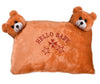 Kuber Industries Hello Teddy Design KidS Pillow|Velvet Super Soft Kids Pillow For Sleeping & Travel,12 X 18 Inch,(Orange)