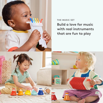 Lovevery | The Music Set | 6 Montessori Musical Instruments & Rhythm Book | Educational Toys for Toddlers & Preschoolers | Simpl