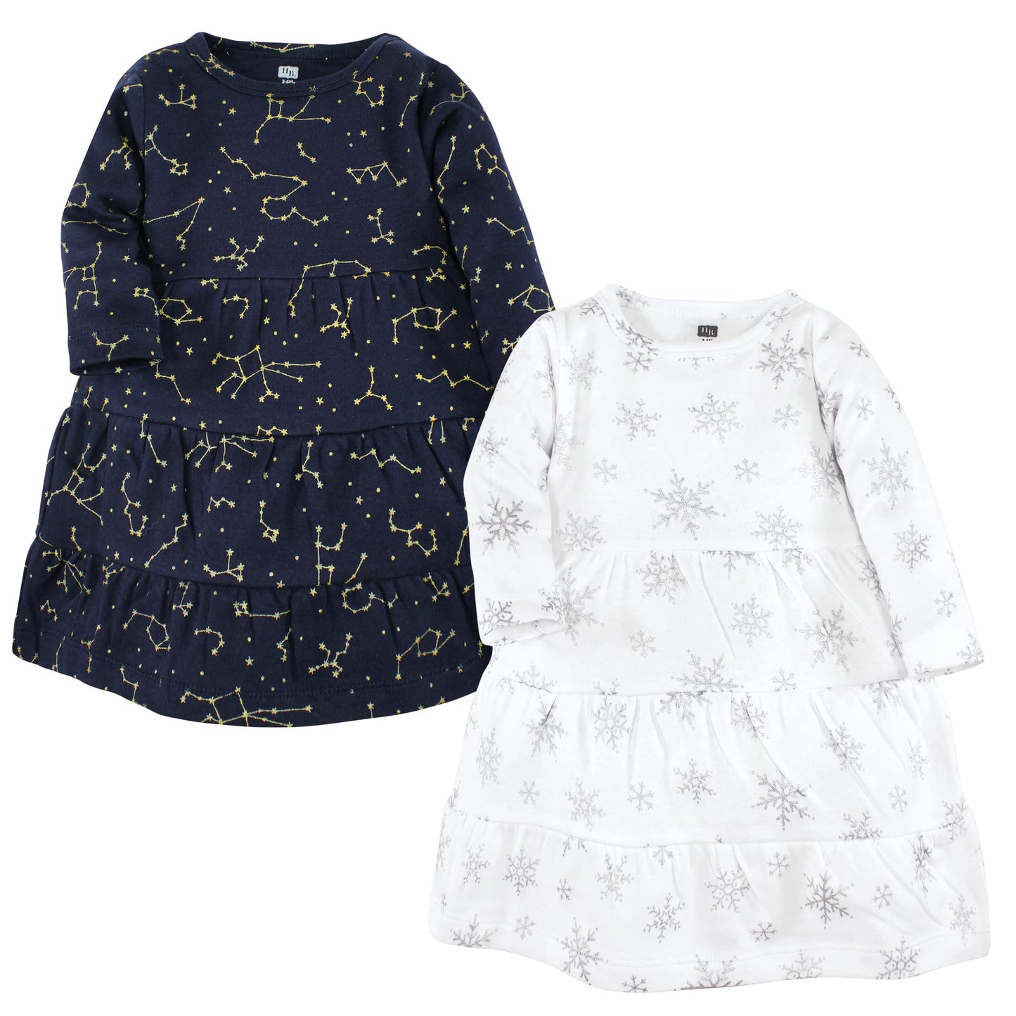 Hudson Baby Infant And Toddler Girl Cotton Dresses, Metallic Snowflake Star, 12 Years