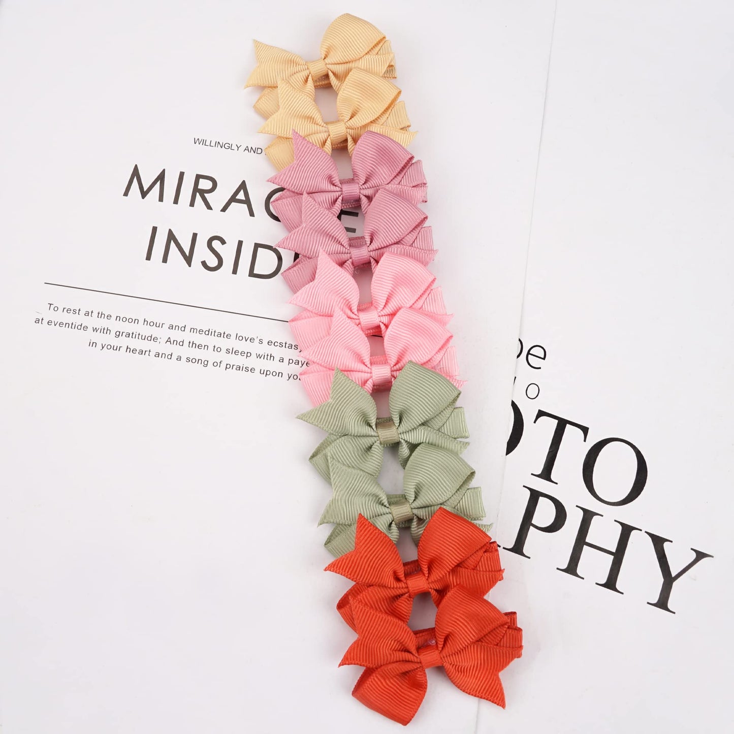 C Llot Hair Clips For Baby Girls - 60 Tiny 2' Fully Covered Bows Barrettes For Infants And Toddlers