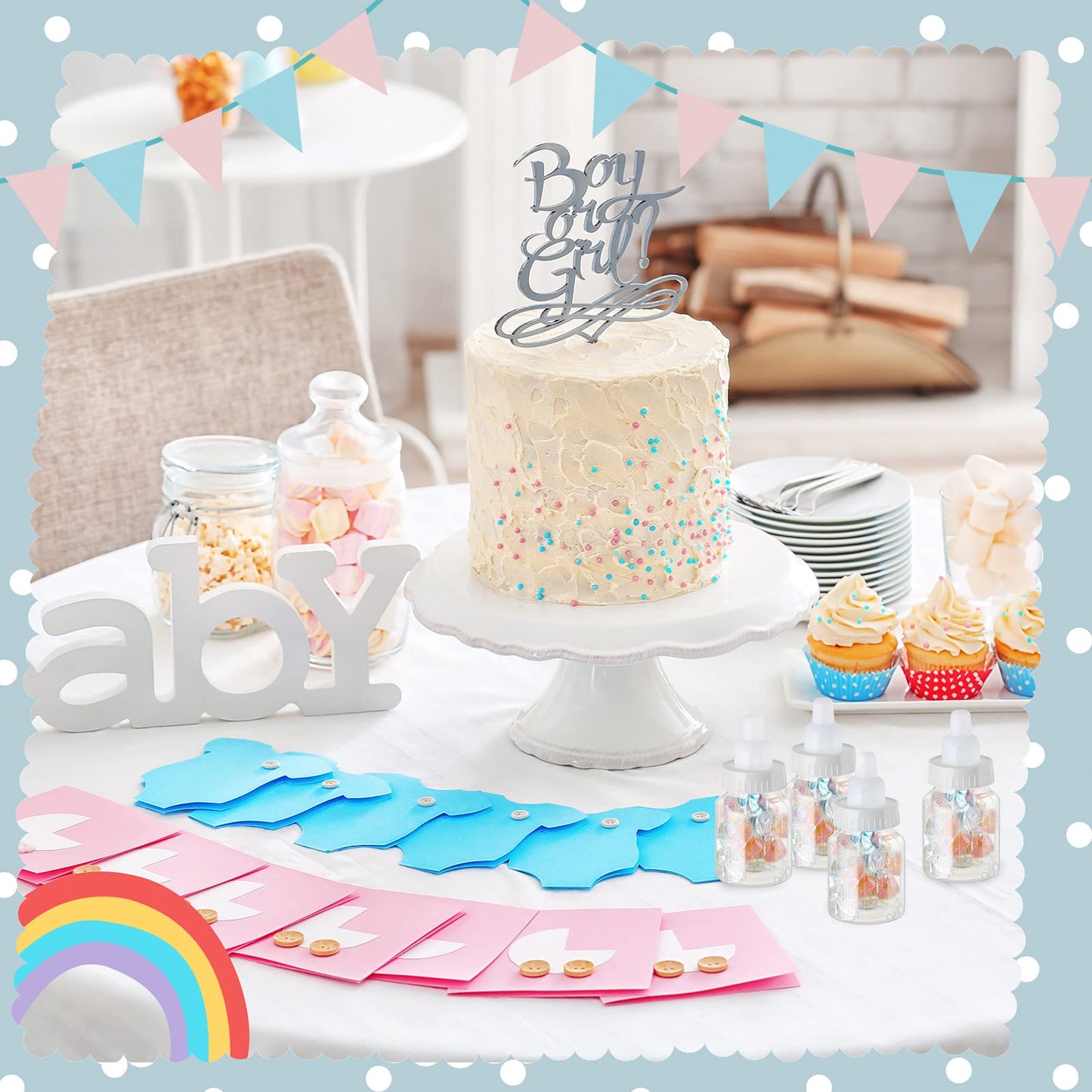 Tessco 72 Pcs 3.5 Inch Baby Bottles For Baby Shower Mini Plastic Bottle Party Favor Clear Candy Box For Guests Gift(White)