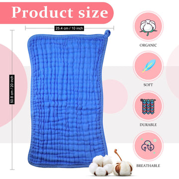 Irenare 6 Pcs Muslin Burp Cloths Pure Cotton Baby Burping Rags 20 X 10 Inch 6 Layers Spit Up Rags Large Soft Absorbent Multicolo