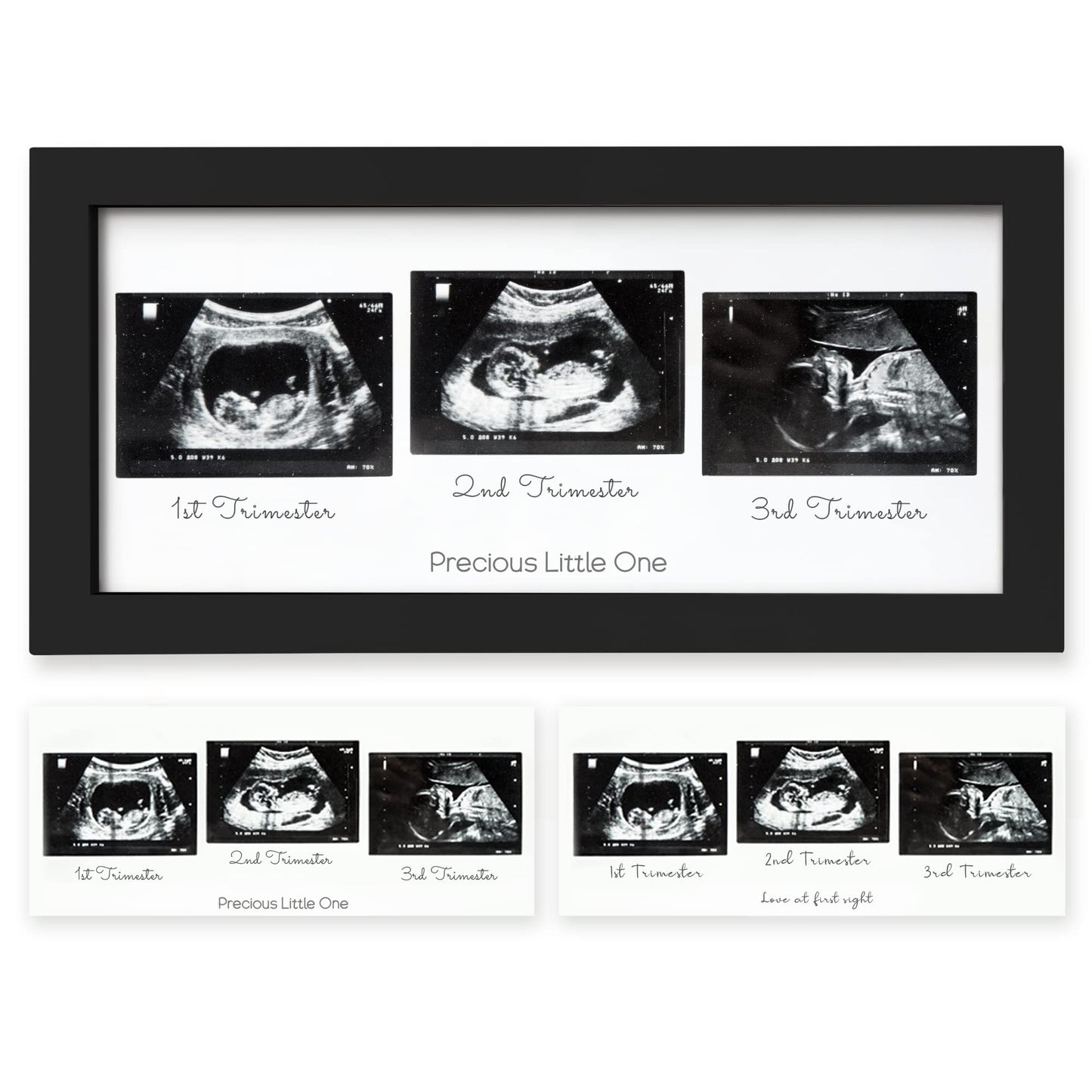 Sonogram Picture Frame - Trio Ultrasound Picture Frames For Mom To Be Gift - Baby Ultrasound Frame - Pregnancy Announcements Son