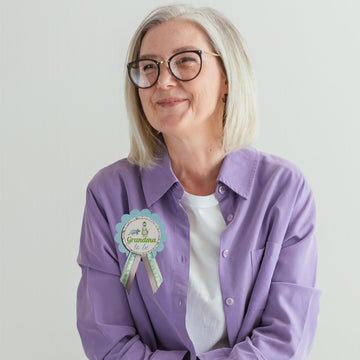 Dinosaur Baby Shower Pins For Mommy Daddy Grandma Jungle Family To Wear, It'S A Boy Baby Sprinkle (Grandma)