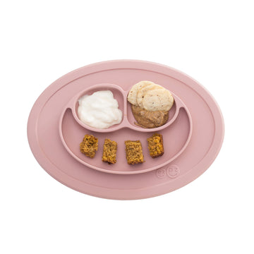 Ezpz Mini Mat For 12 Months+ (Blush) - 100% Silicone Baby Plates With Suction And Built-In Placemat For Infants + Toddlers - Bab
