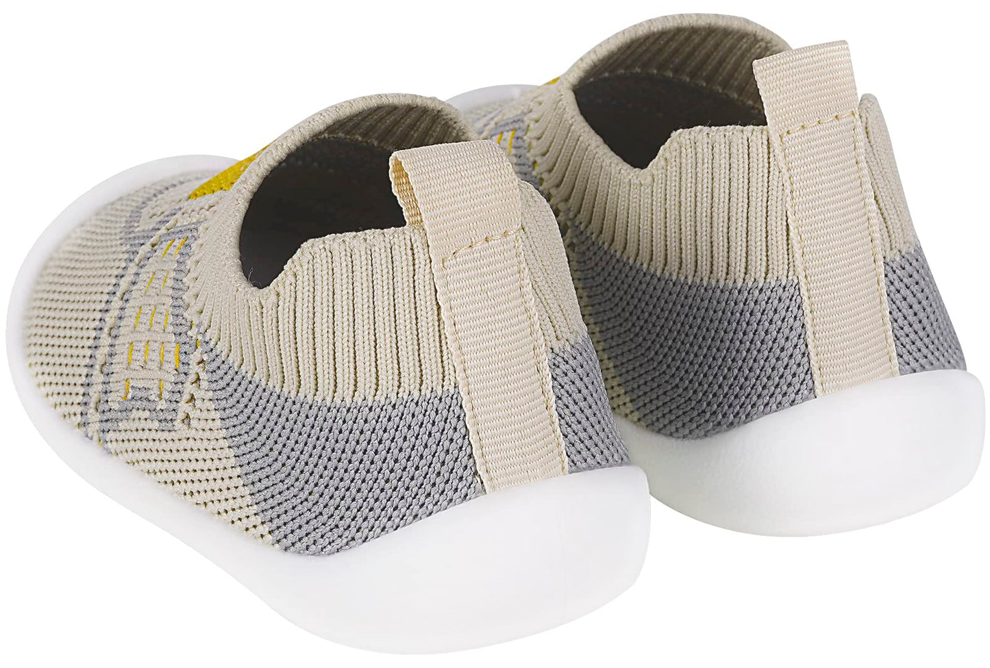 Baby Socks Boys Girls Breathable Walking Shoes Toddler Slippers Infant Shoes Toddle Sneaker With Soft Rubber Sole,Khaki-4