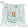 BEMBIKA Bamboo Muslin Blanket Baby 110X110 Cm Stroller Blanket Receiving Blanket for Newborn Unisex Baby (Panda Car)