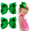 2Pcs Oaoleer Green Layered Grosgrain Ribbon Hair Accessories - Alligator Clips And Barrettes For Baby Girls, Infants, Toddlers,