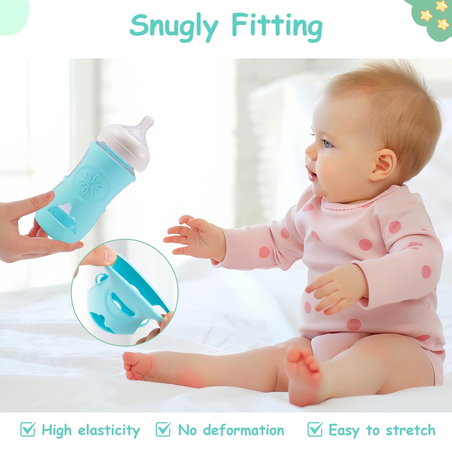 2 Pack Silicone Sleeves For Philips Avent Glass Natural Baby Bottle 4Oz, Food Grade Silicone, Bpa Free Glass Baby Bootle Sleeve,