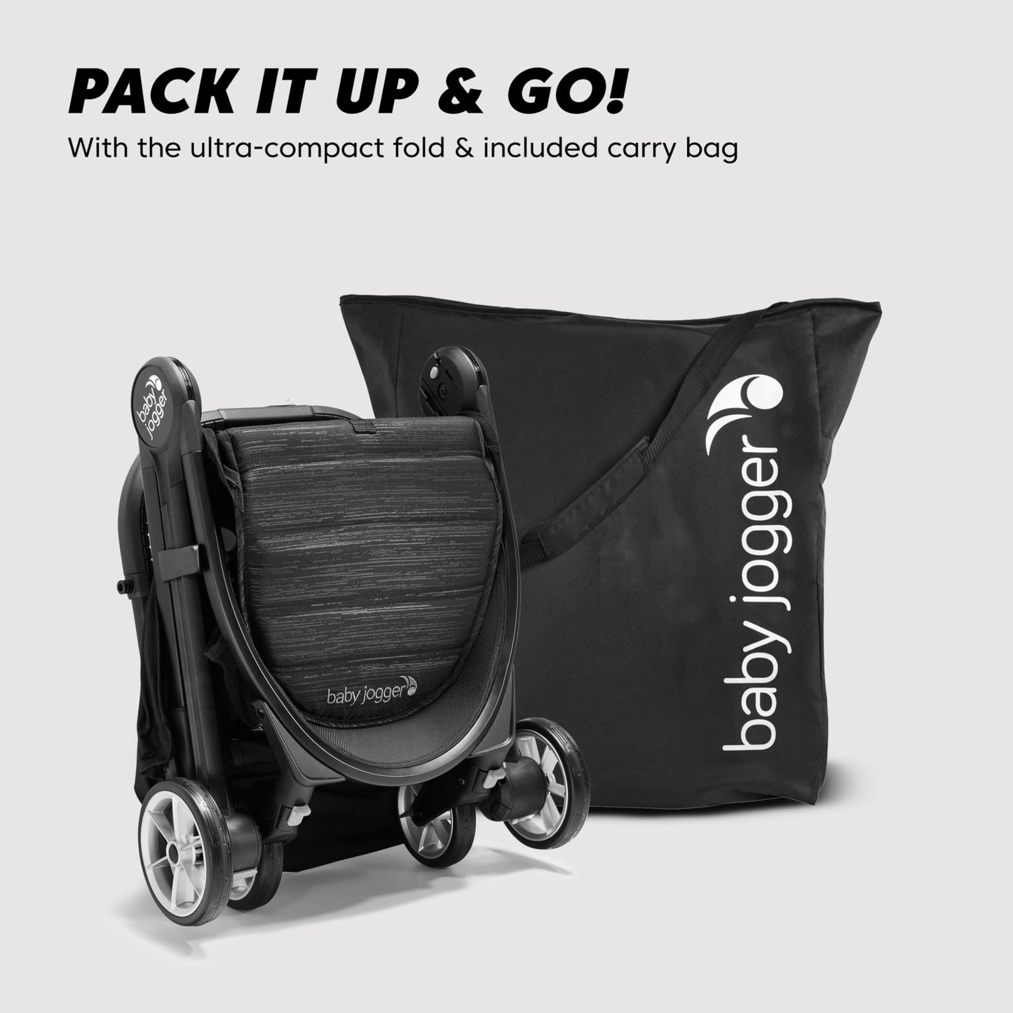 Baby Jogger City Tour 2 Ultra-Compact Travel Stroller, Jet, Lightweight, Foldable, Ideal For Traveling