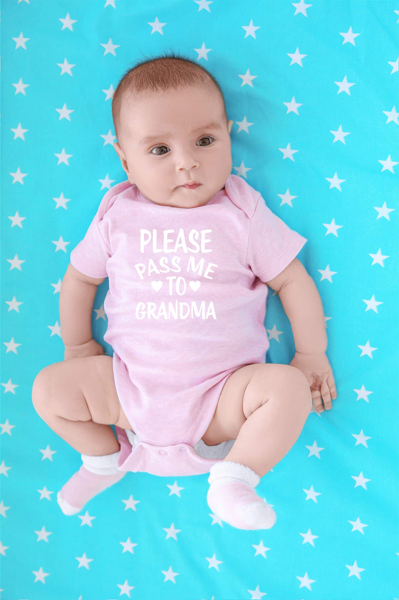 Cbtwear Please Pass Me To Grandma Baby Bodysuit Funny Infant Outfit Cute Newborn Clothes Unisex Romper (Newborn, Pink)