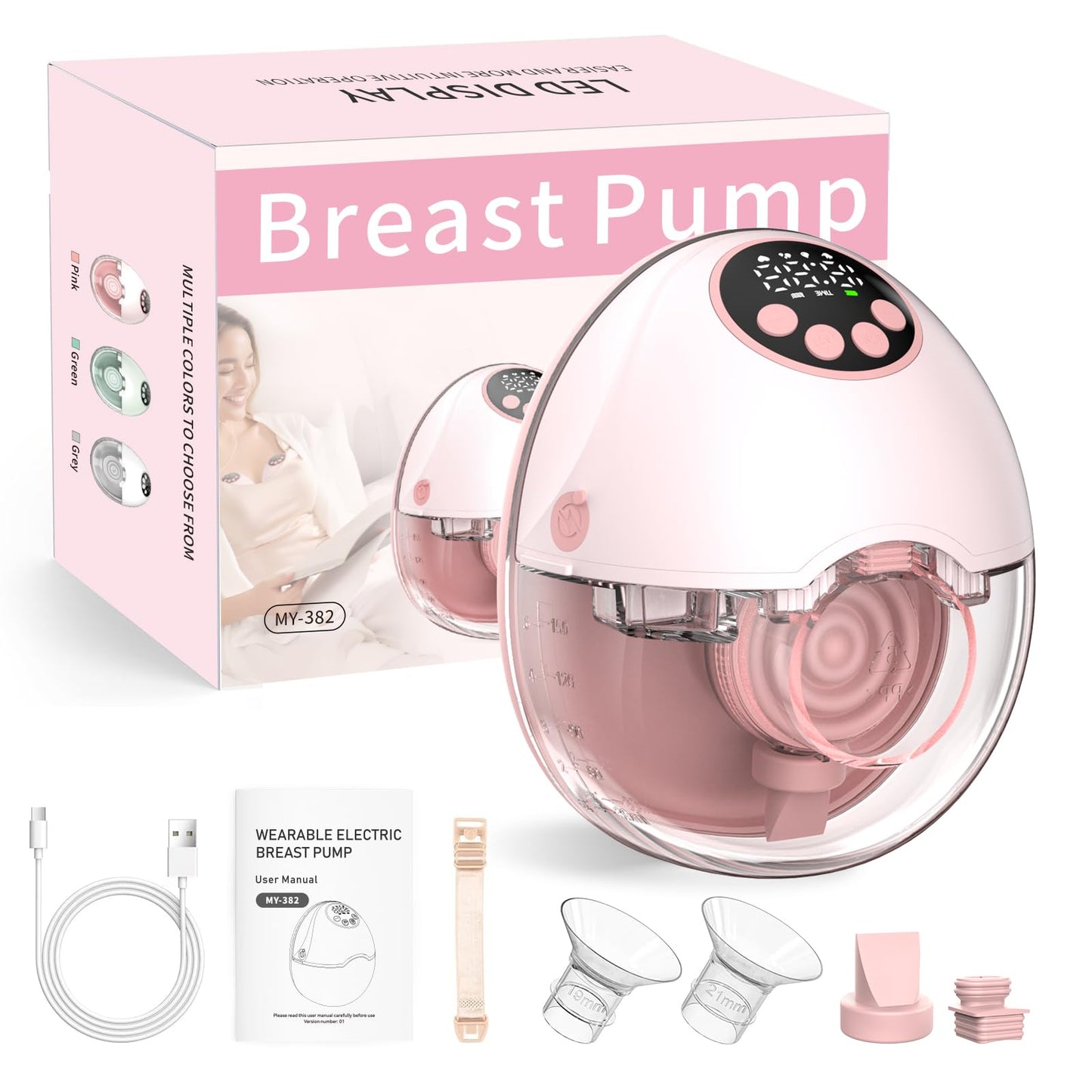 ARICHOMY Hands Free Breast Pump - Wearable Breast Pumps with 4 Modes 12 Levels, Portable Breast Pumping for Work Travel Night wi