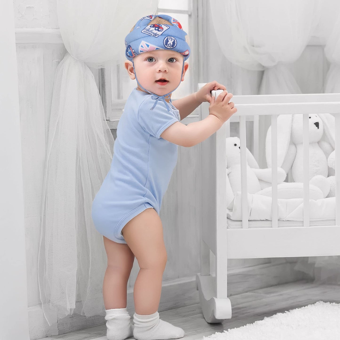 Simplicity Baby Safety Helmet Toddler Head Protection Cap Blue National Flag