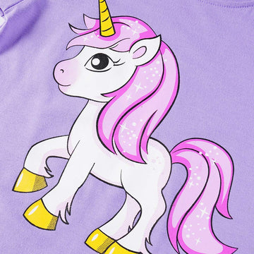 Little Girls Summer Pajamas Unicorn Short Sleeve 100% Cotton Sleepwear 2 Pieces Toddler Pjs Children Clothes Kids Jammies Sets S
