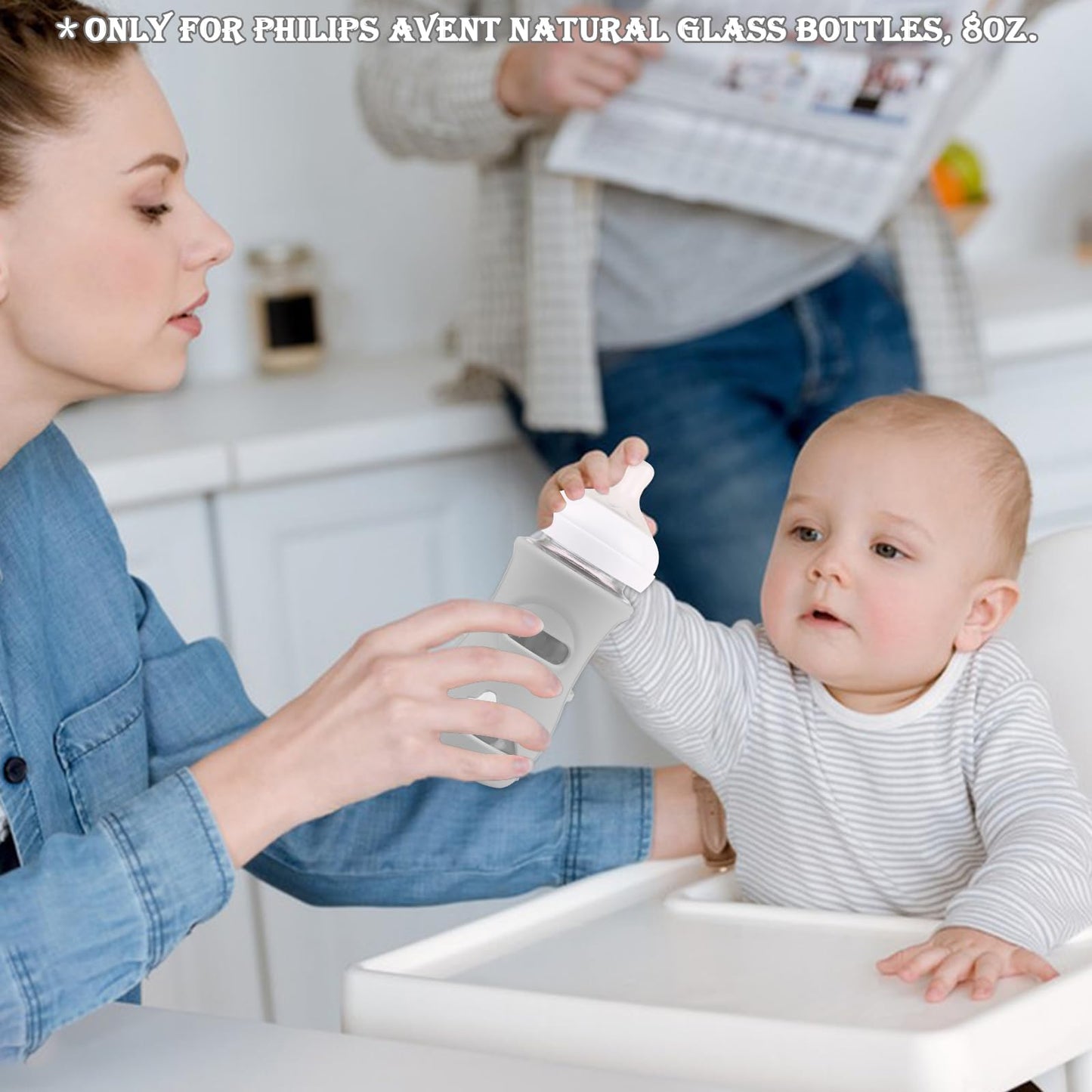 3 Pack Silicone Sleeves For Avent Natural Glass Baby Bottles, Anti Breakage Baby Bottle Holder, Compatible Philips Avent Glass N