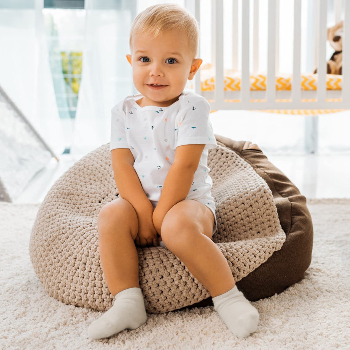 Jakidar 12 Pack Baby Socks Cotton Crew Toddler Socks Grips Non Slip Bottom Socks, Magenta Caramel Cream 12-24M