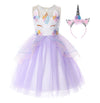 Jerrisapparel Flower Girls Unicorn Costume Pageant Princess Party Dress (8-9 Years, Purple)