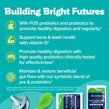 Biostime Infant Baby Toddler Kids Probiotic & Prebiotic With Vitamin D | Baby Probiotic Powder | Kids Immune Support | Constipat