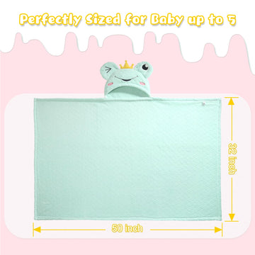 Wodhoy Toddler Bath Towel Hooded Towels For Kids 0-5 Years, 2-Pack Thick Absorbent Large 50'X 32' Baby Towels With Hood Aniaml