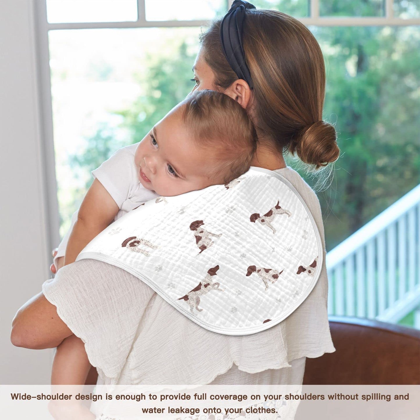 Yyzzh German Shorthaired Pointer Muslin Burp Cloths For Baby 4 Pack 100% Cotton Baby Washcloths Bibs For Boy Girl