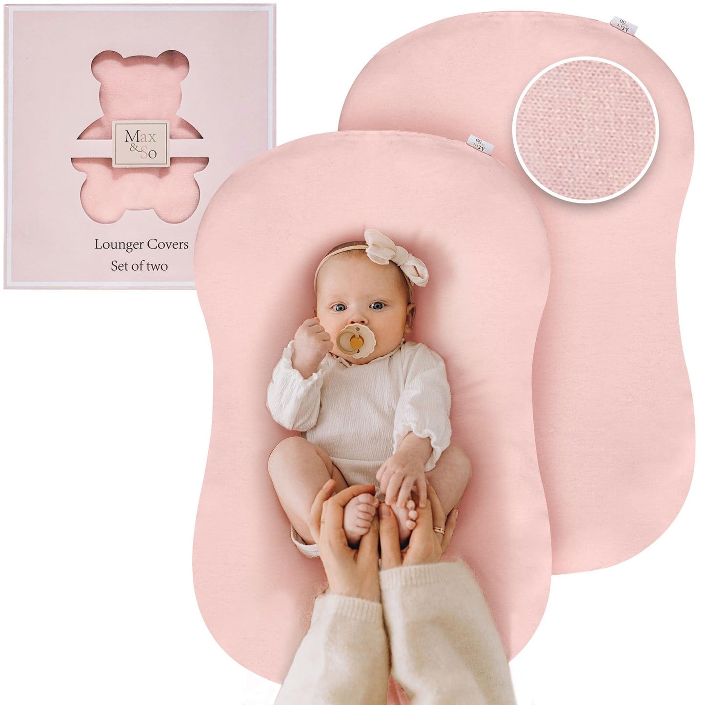 Baby Lounger Cover 2-Pack - 100% Cotton Infant Lounger slipcover, Fits Snuggle Me Lounger, Machine Washable.