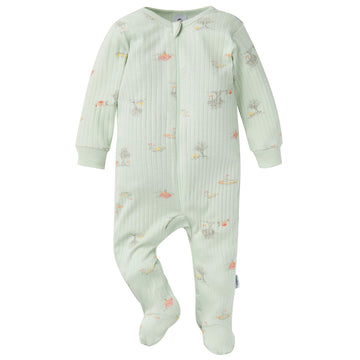 Gerber Baby Unisex 2-Pack 2-Way Zip Textured Sleep 'N Play, Park Picnic, 0-3 Months