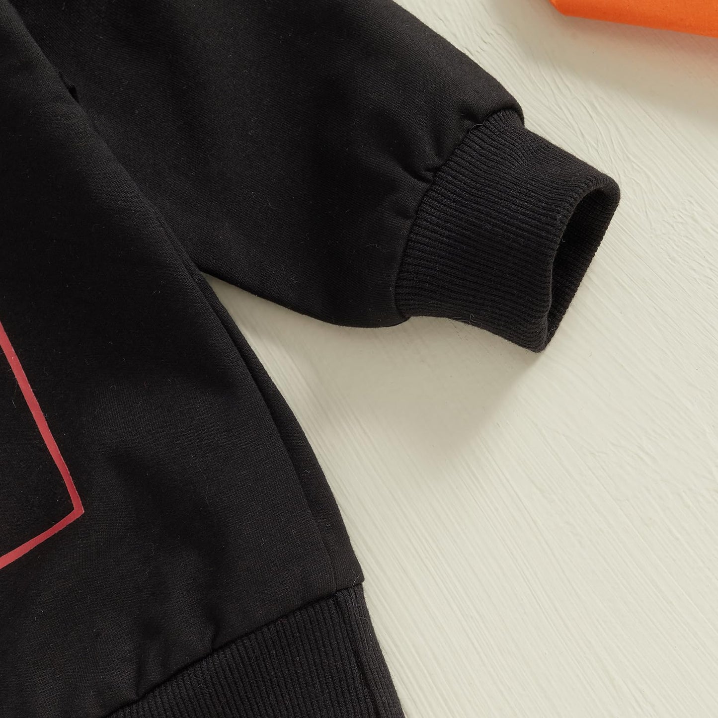 Baby Boy Fall Clothes Set Long Sleeve Letter Print Sweatshirt Pants Valentines Day Outfits 6 12 18 24 Months 2T (Black, 18-24 Mo