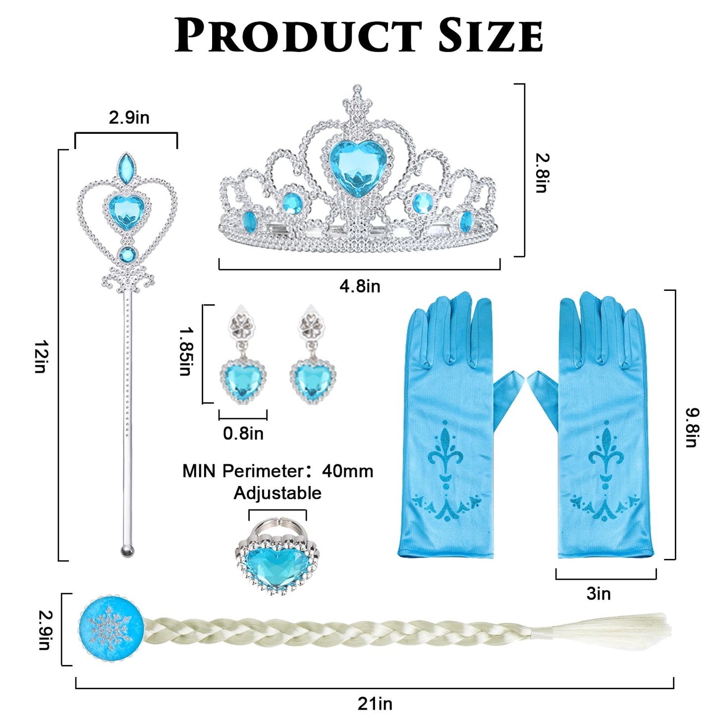 Woxvm Girls Princess Dress Deluxe Princess Costume Birthday Party Snow Princess Dress Up For Girls Halloween Cosplay Fancy Dress