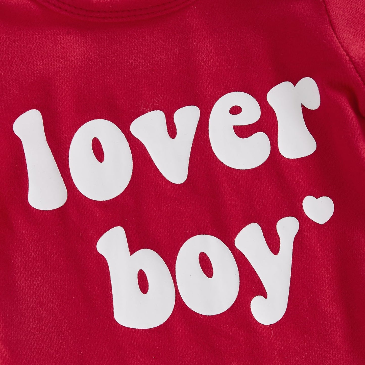 Beqeuewll Valentines Newborn Baby Boy 3Pcs Clothes Infant Long Sleeve Romper Cute Pattern Suspender Pants Overalls Outfits (Love