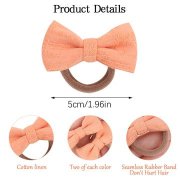Aco-Uint Baby Toddler Hair Ties, 30 Pack Bow Hair Ties Soft Elastic No Damage Samll Ponytail Holders Hair Accessories For Girls