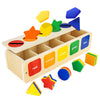 Lynncare Wooden Montessori Toy for 1 2 Year Old, Shape & Color Sorting Toy for Toddlers 1-3, Shape & Color Matching Toy with Box