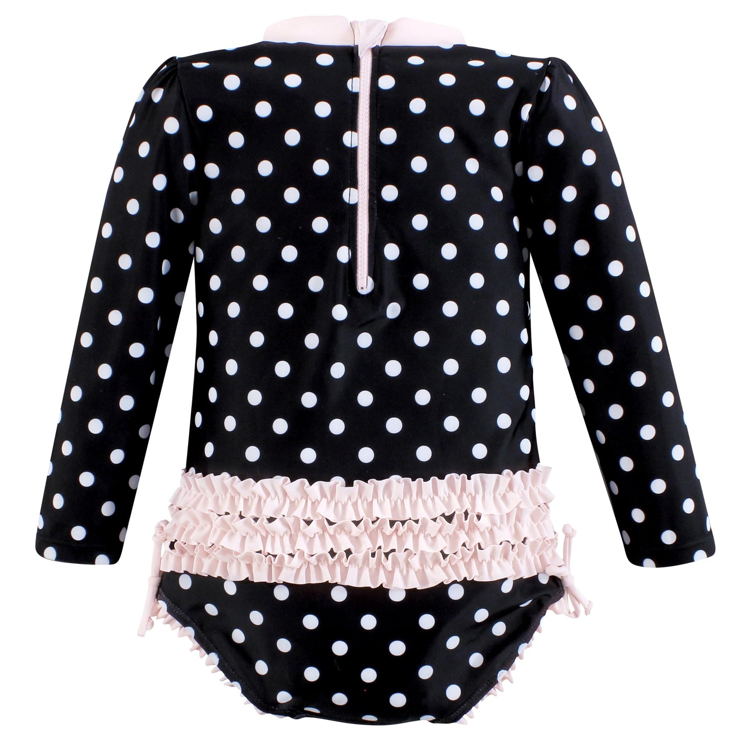 Hudson Baby Baby Girl'S Toddler Swimsuit, Black Dot Pink