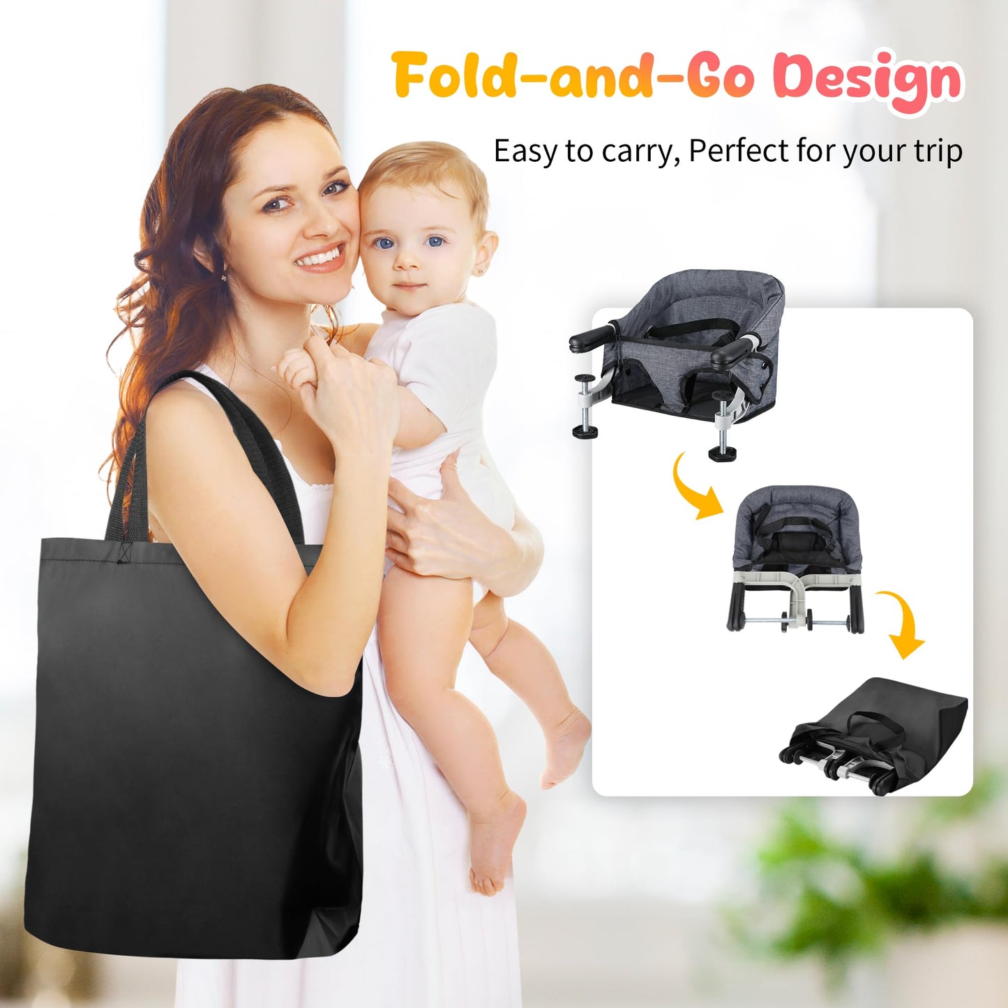Hook On High Chair: High Chair For Babies And Toddlers 6-36 Months, Portable And Foldable High Chair For Home And Travel, Baby F