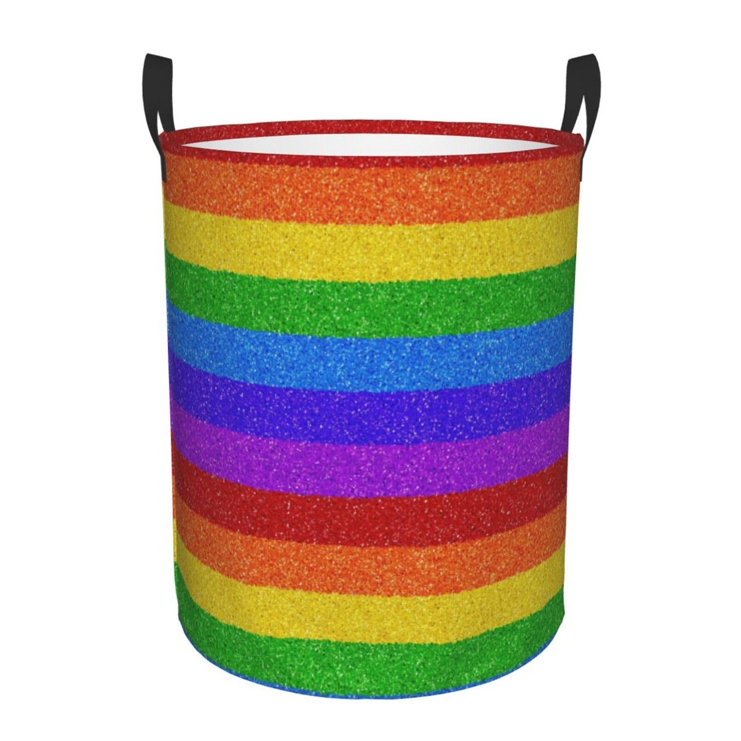 Pevtufa Colorful Glitter Rainbow Foldable Laundry Basket Organizer,Fabric Clothes Toy Storage Basket Nursery Hamper Storage Bin