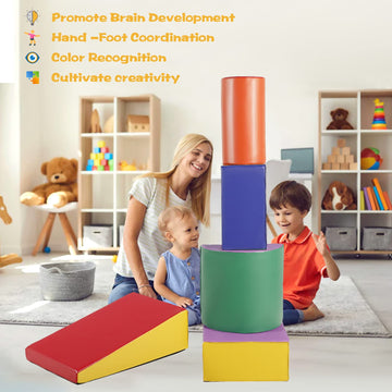 Kinder King Climb And Crawl Activity Play Set, 5-Piece Soft Foam Block For Climbing, Crawling And Sliding, Indoor Climber For To