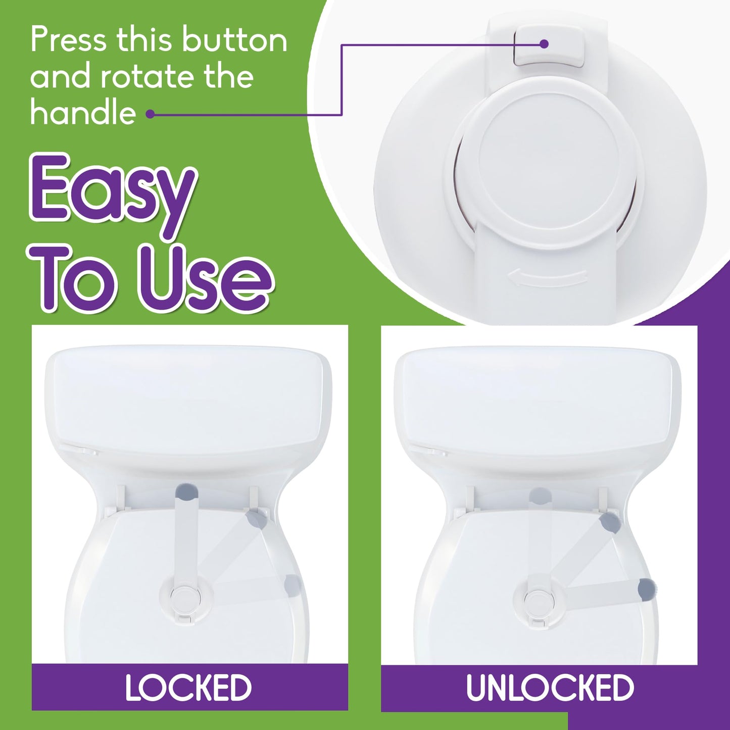 Mars Baby Child Safety Toilet Seat Lock - Easy To Install And Use Toilet Lock, Baby Proof Your Bathroom - Easy Install No Tools