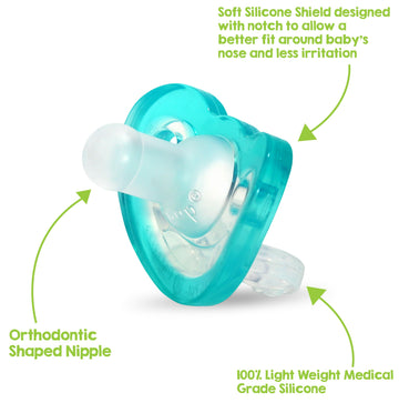 Razbaby Jollypop Baby Pacifier For Newborns 0-3M - Soft Bpa Free Medical Grade Silicone Made In The Usa With A Durable One Piece