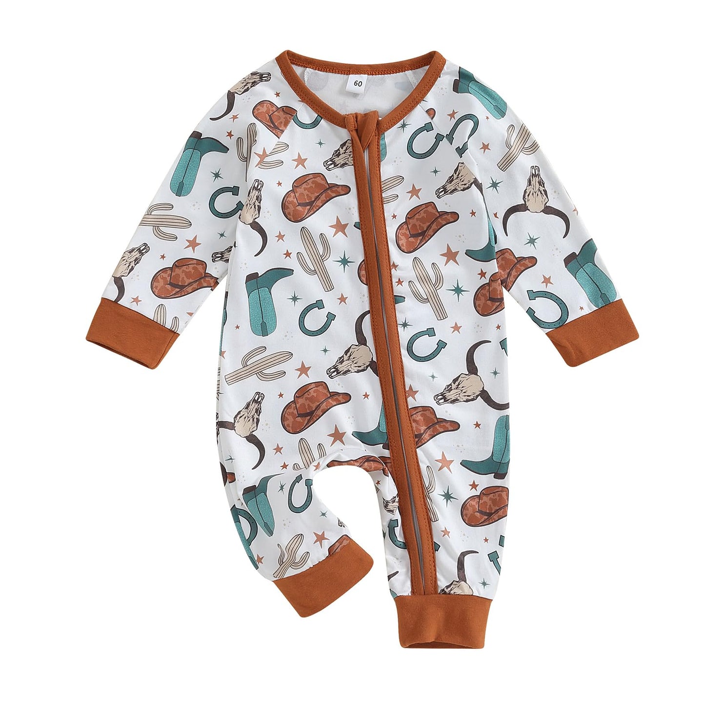 Mieeyali Newborn Western Baby Boy girl Clothes Cowboy Cowgirl Baby Romper Gender Neutral Cow Jumpsuit Fall Winter Outfit (Boots,
