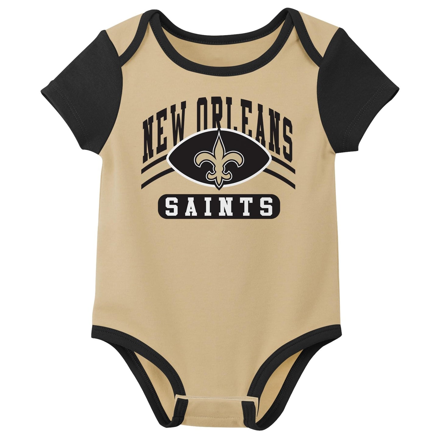 Outerstuff Nfl Newborn Baby And Infant Short Sleeve Bodysuit Variety 3-Pack - New Orleans Saints, 6-9M