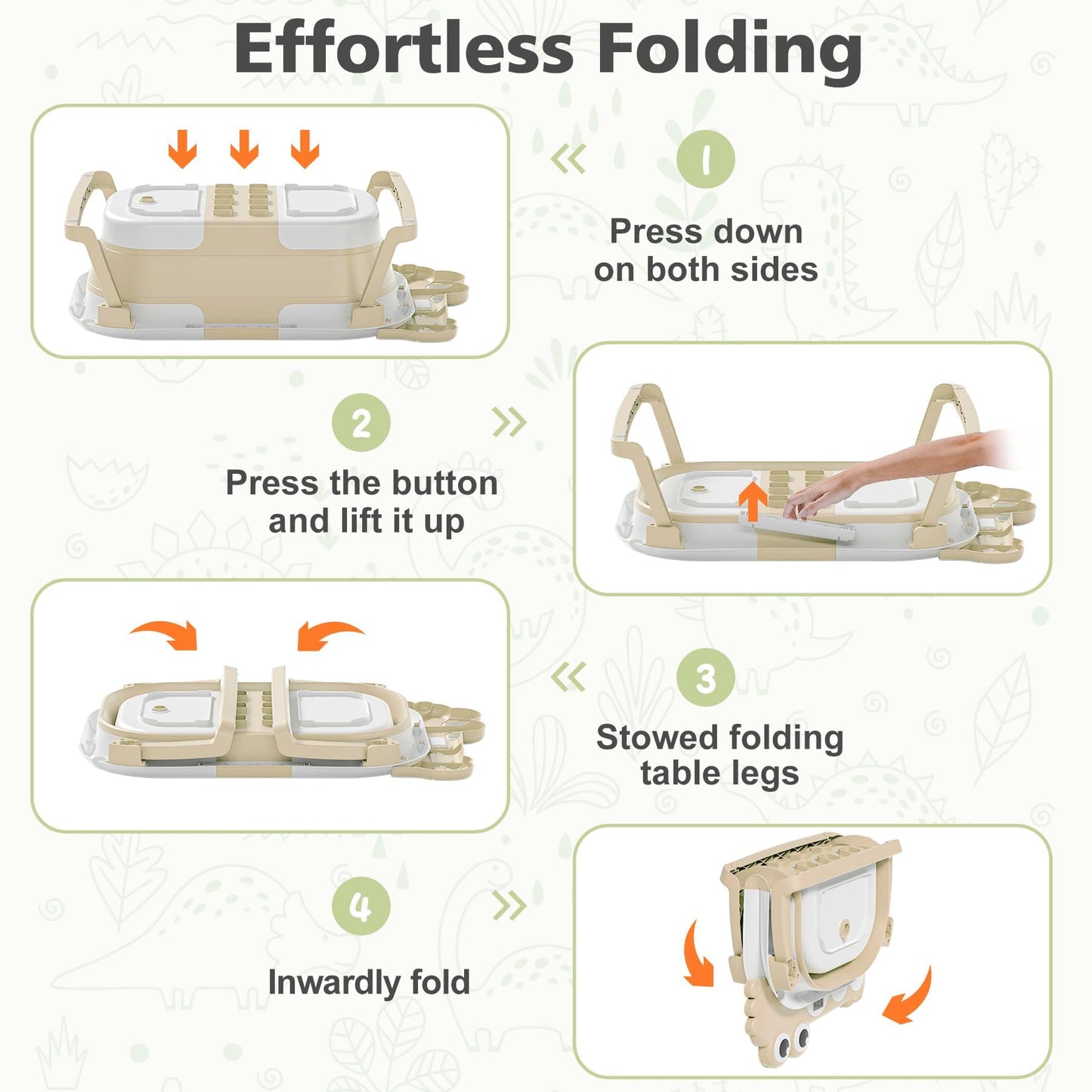 Collapsible Baby Bathtub For Newborn, Alligator Foldable Baby Bath Tub With Thermometer & Soft Floating Cushion & Drain Hole, Po