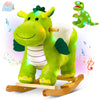 Glow Guards Light Up Musical Dinosaur Baby Rocking Horse Set of 2 with Safety Belt Dinosaur Rocker Baby Rocking Chair for Toddle