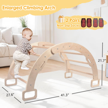 Bierum Climbing Arch For Toddler, Wooden Climber Toys Inside, Montessori Arch Rocker Indoor, Kids Ladder Arch For Climbing With