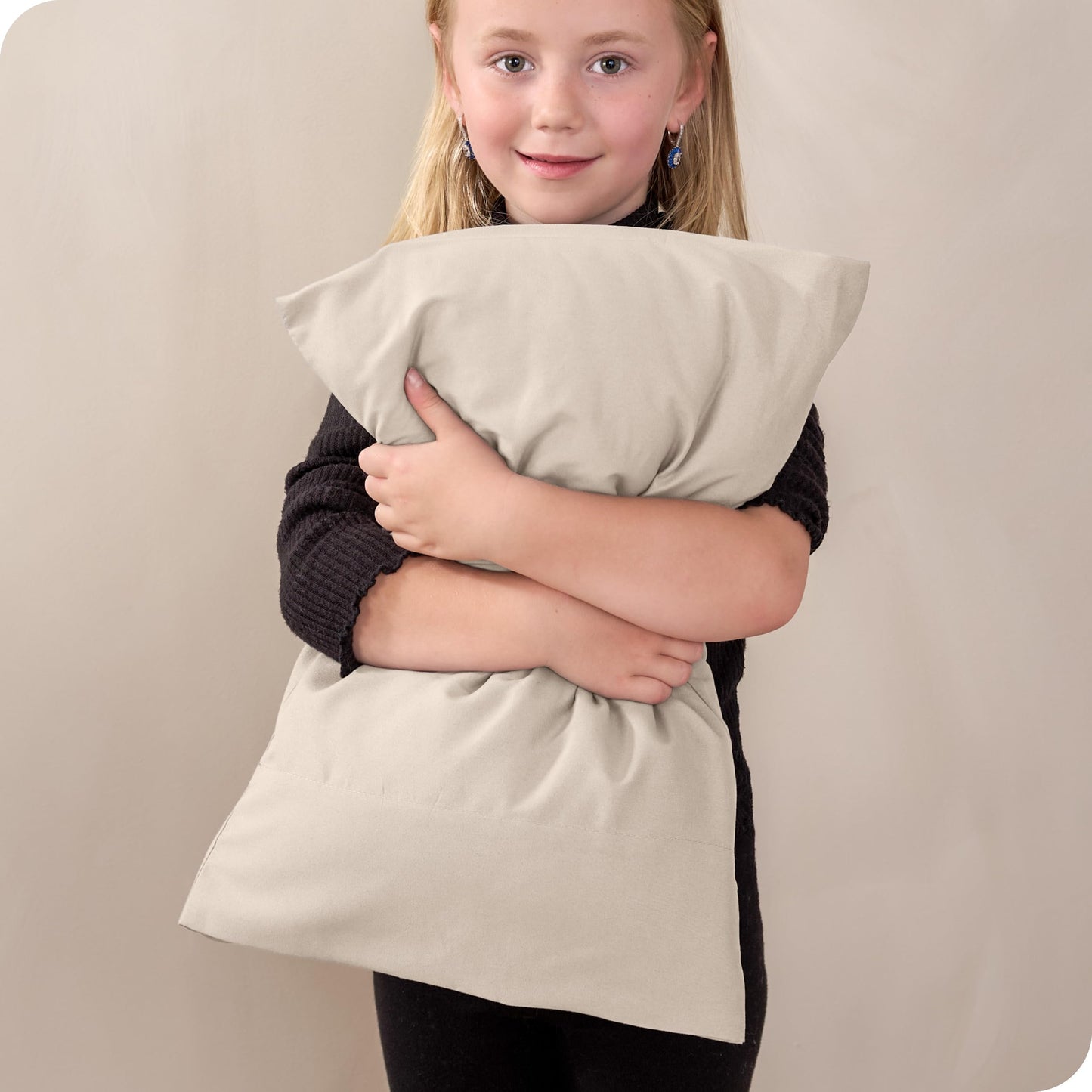 Bare Home Microfiber Pillow Cases - Toddler Size Set Of 2 Cooling Pillowcases Double Brushed Sand Pack Easy Care (Toddler Pillow