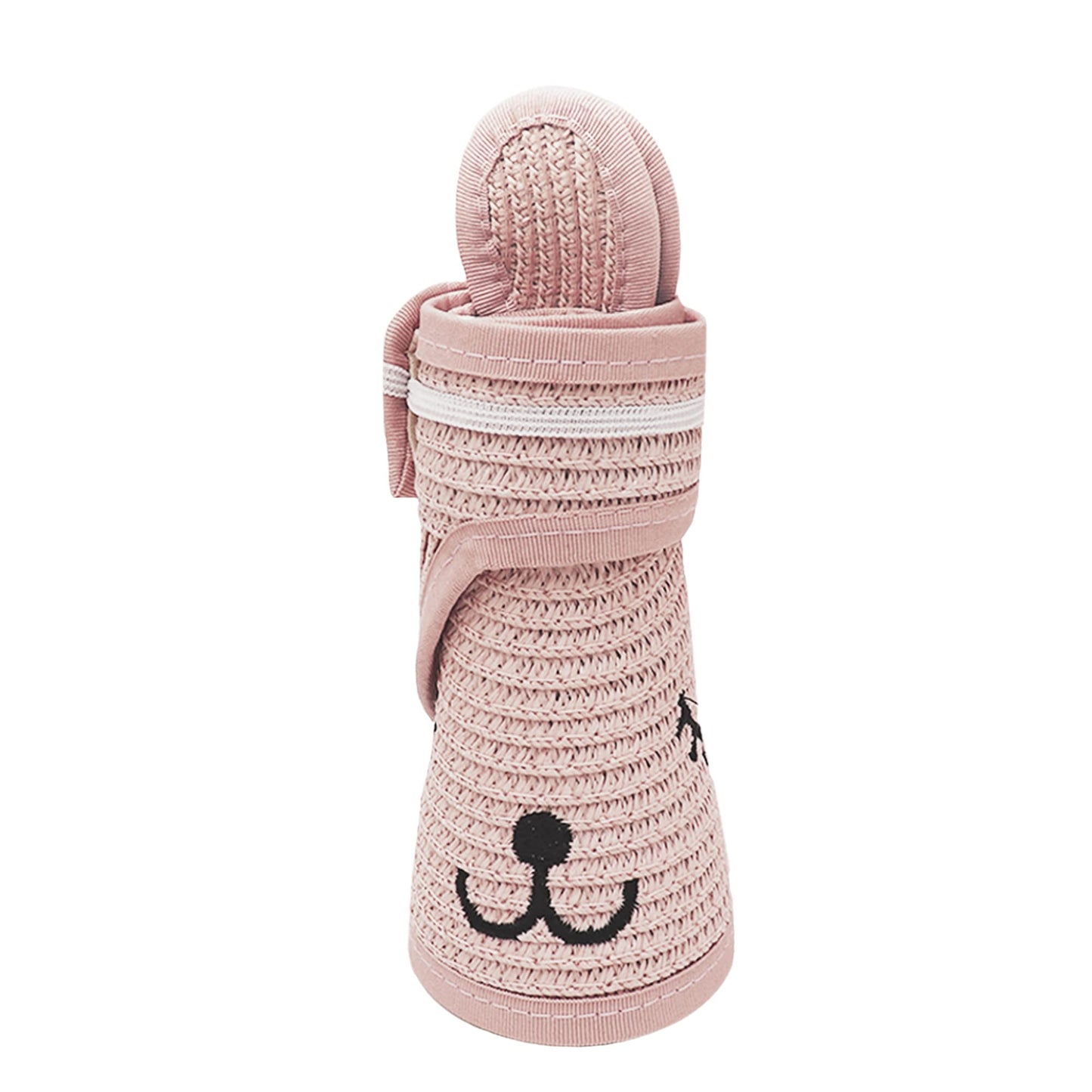 Baby Roll-Up Straw Visor Hat Sun Hat, Kid Toddler Wide Brim Cute Bunny Ponytail Summer Beach Sun Hat Adjustable For 1-4 Years (P