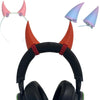 2X Demon Horns For Headset/Cosplay - Made In Usa -16 Colors Combos (Red)