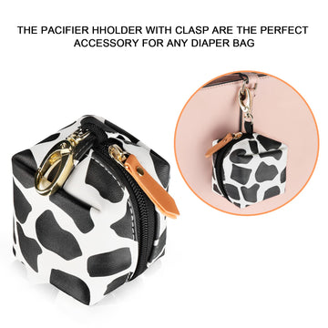 Baby Pacifier Case With Clip, Baby Pacifier Holder Pouch Box For Diaper Bag, Holds 2 Pacifiers For Travel Outdoor Activities, Sm